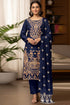 Sequence Embroidered 5000 Gram Velvet 3Pc With Cutwork Sequence Embroidered Shawl