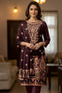 Sequence Embroidered 5000 Gram Velvet 3Pc With Cutwork Sequence Embroidered Shawl