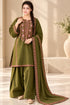 SR-BT2960 Unstitched Fully Embroidered Dhanak Suit With 4 Sided Embroidered Dhanak Shawl