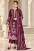 Burgundy SR-AS2737 Dhanak Unstitched Embroidered 3pc Suit With Dhanak Embroidered Shawl