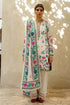 SR-2064 Embroidered Unstitched 3pc Lawn Suit With Embroidered Organza dupatta