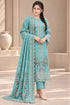 SR-AS2736(D) Dhanak Unstitched Embroidered 3pc Suit With Dhanak Embroidered Shawl