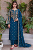 SR-D3100 (Teal) HIGHLY RECOMMENDED (8.2 Meters) Unstitched Fully Embroidered Dhanak Suit With Embroidered Dhanak Shawl