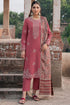 SR-IZ3070 Dhanak Unstitched Chikenkari Embroidered 3pc Suit With Digital Printed Diamond Wool Shawl