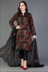 SR-BR345 Lawn Unstitched Embroidered 3pc Suit With Embroidered Bamber Chiffon Dupatta