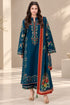 SR-HR3025 Unstitched Fully Embroidered Dhanak Suit With Digital Printed Wool Shawl