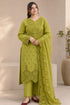 SR-RR2780 Lawn Unstitched Chikenkari 3pc Suit With Cotton Net Embroidered Dupatta