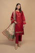 Unstitched Embroidered Dhanak Suit With Printed Monar Dupatta