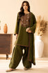 SR-BT2960 Unstitched Fully Embroidered Dhanak Suit With 4 Sided Embroidered Dhanak Shawl