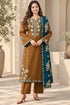 SR-RB250 Highly Recommended (8.2 meters) Unstitched Fully Embroidered Dhanak Suit With 4 Sided Embroidered Dhanak Shawl