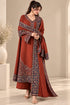 SR-BT2880(B) Unstitched Fully Embroidered Dhanak Suit With Embroidered Dhanak Shawl