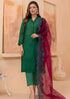 SR-18 Embroidered Unstitched Chikenkari Lawn 3pc Suit Organza Embroidered Dupatta