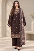 SR-BQ140 Dhanak Embroidered Suit With Digital Printed Wool Shawl