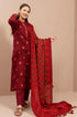 SR-750 Unstitched Embroidered Dhanak Suit Printed Woolen Shawl