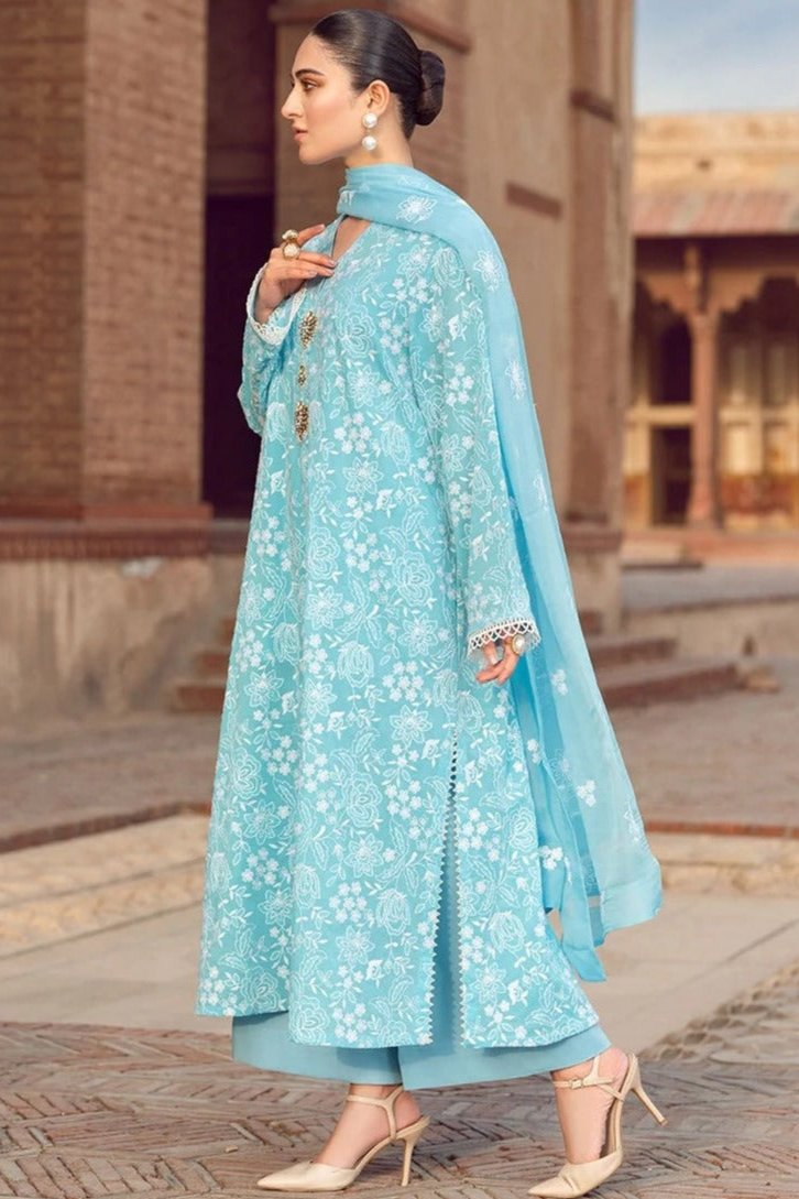 SR-BR08 Lawn 3Pc Embroidered Suit with Bamber Chiffon Embroidered Dupa ...