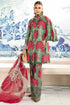 3pc Digital Printed Unstitched Lawn Suit With Chiffon Dupatta & Embroided Patches