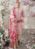 SR-52 Lawn Embroidered Chikenkari 3pc With Embroidered Patches & Chiffon Dupatta