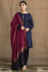 SR-1100 Unstitched Dhanak Marina Suit With Wool Shawl